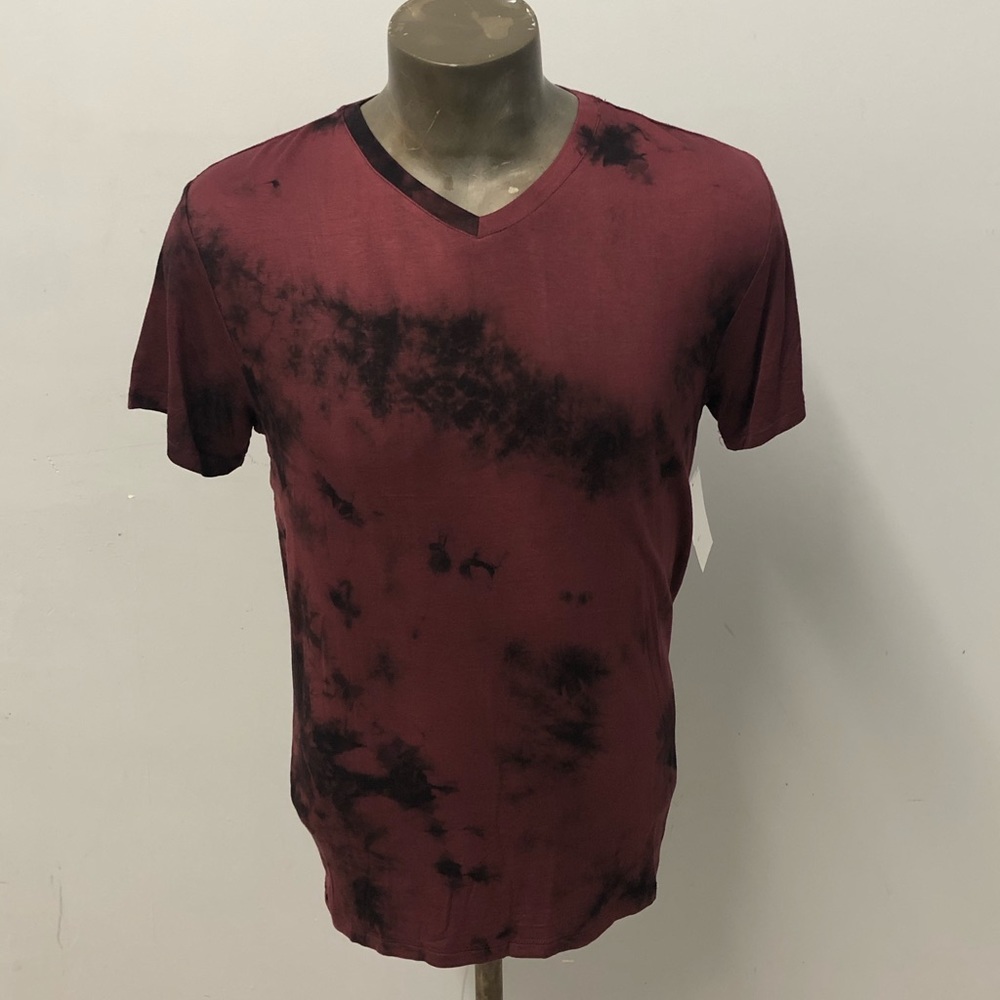 Lavane t-shirt vneck burgundy modern soft cotton - Picture 1 of 3